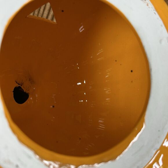 Halloween Ceramic Pumpkin Jack O Lantern Candle Cover Topper 7x7” - Picture 10 of 16